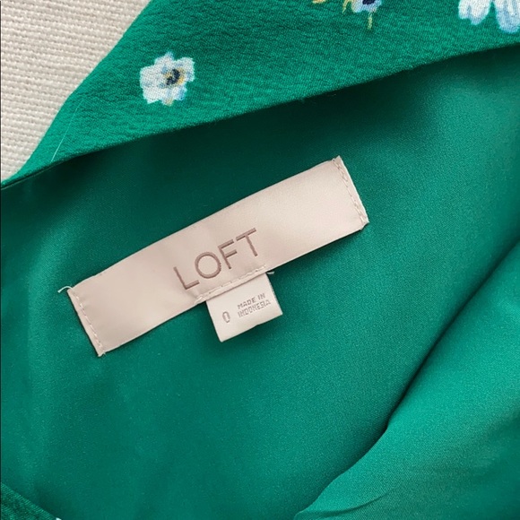 LOFT Floral V-Neck Romper in Bright Kelly Green - Picture 6 of 6